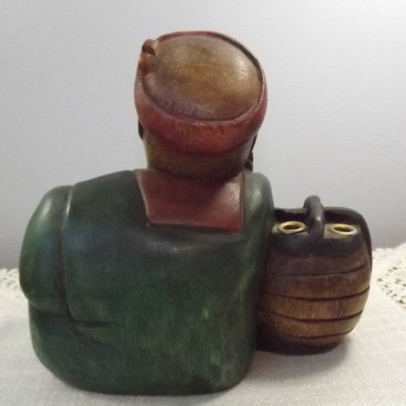 Vintage Hand Carved Wooden Pen or Brush Holder - Picture 6 of 9